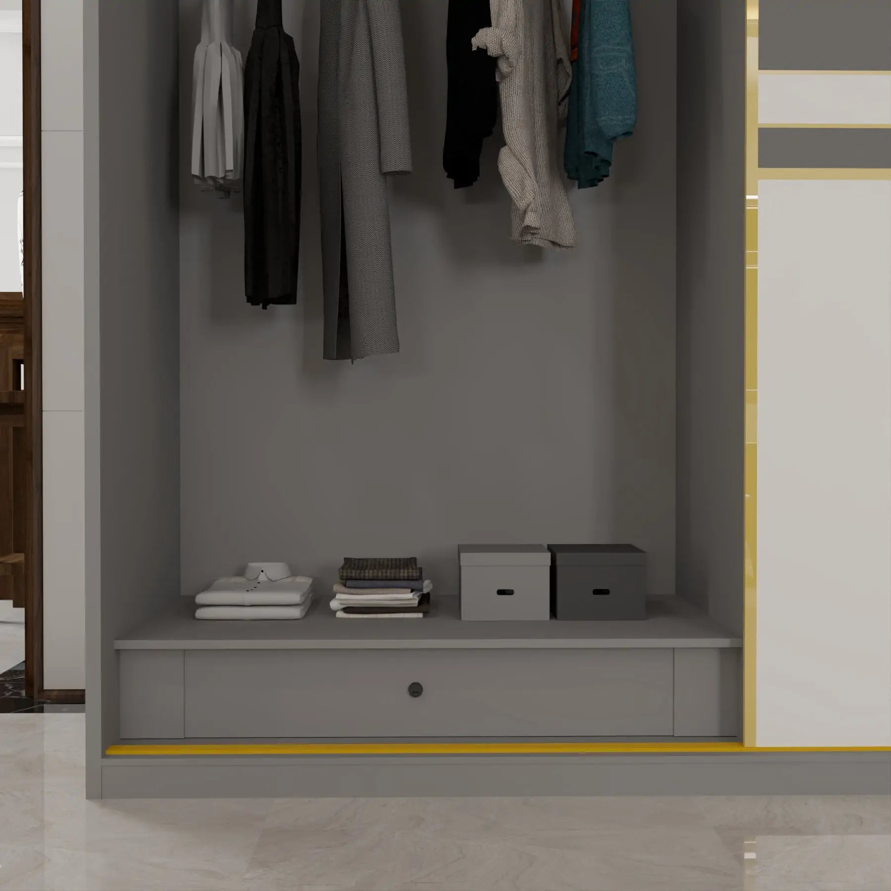 New MDF Glass Sliding Door Wardrobe (1st Branding)