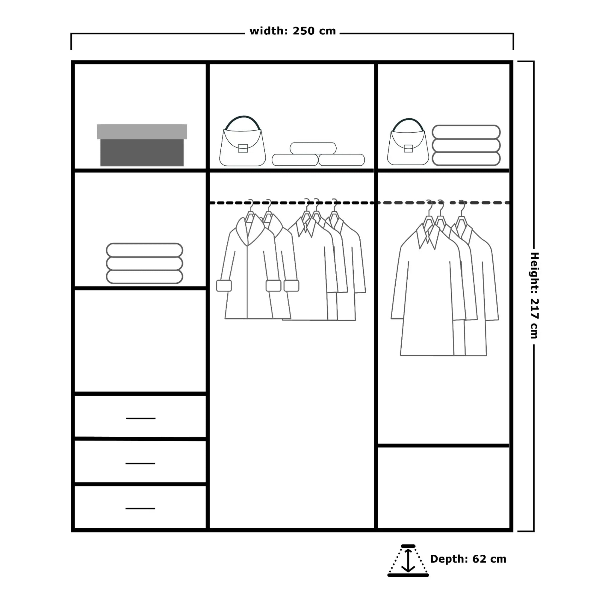 Vision 250cm Wardrobe