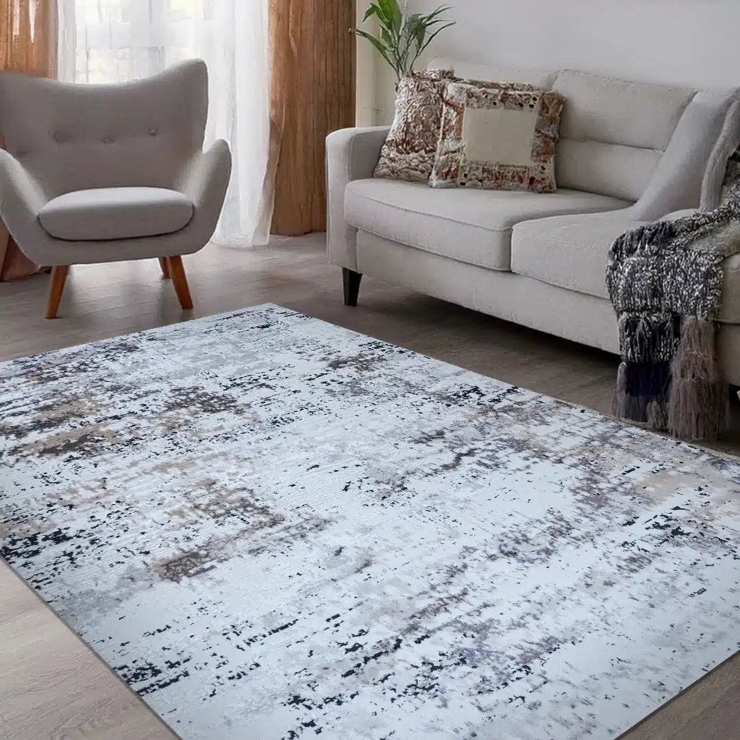 Lorenz Cream Grey Abstract Modern Rug | A759A