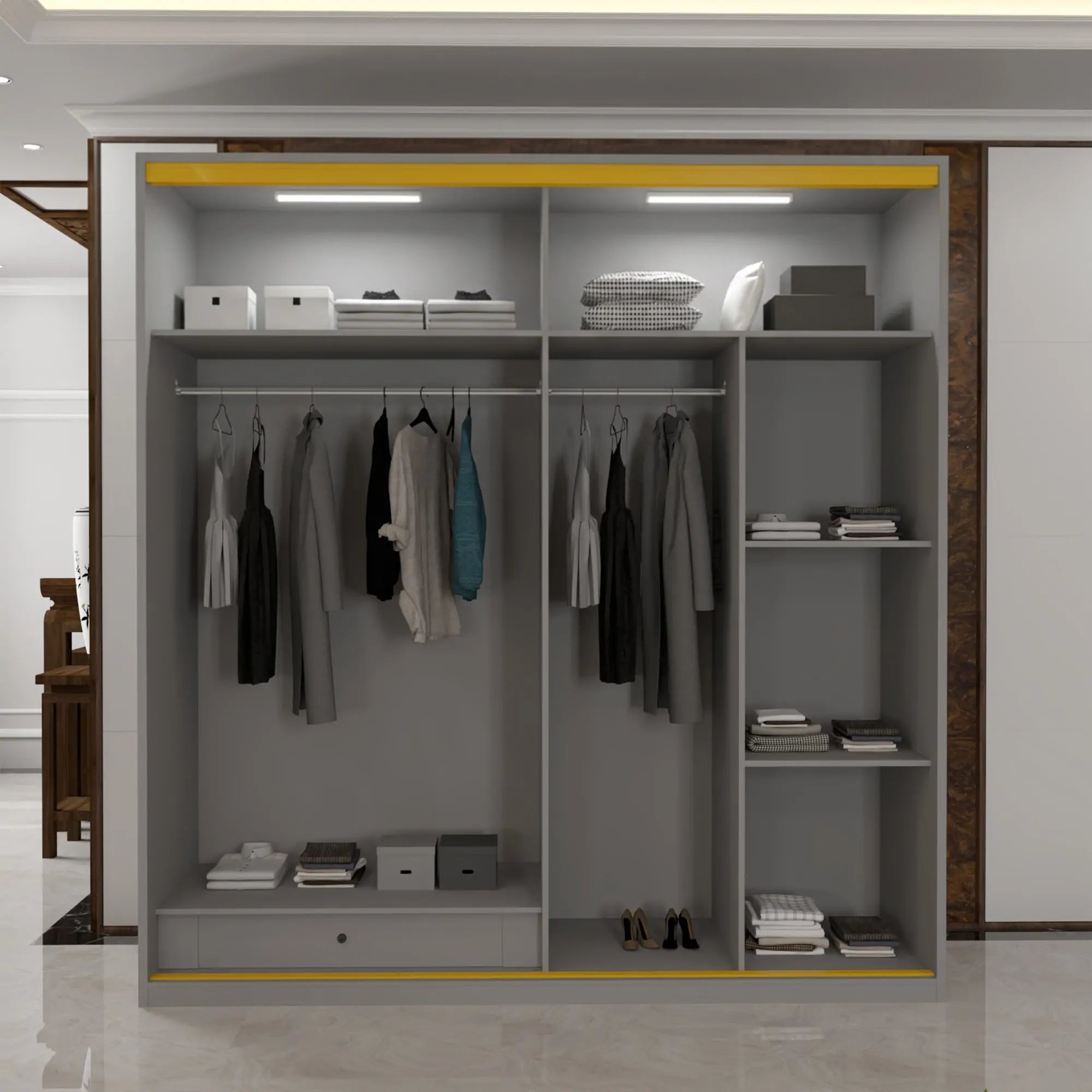 New MDF Glass Sliding Door Wardrobe (1st Branding)
