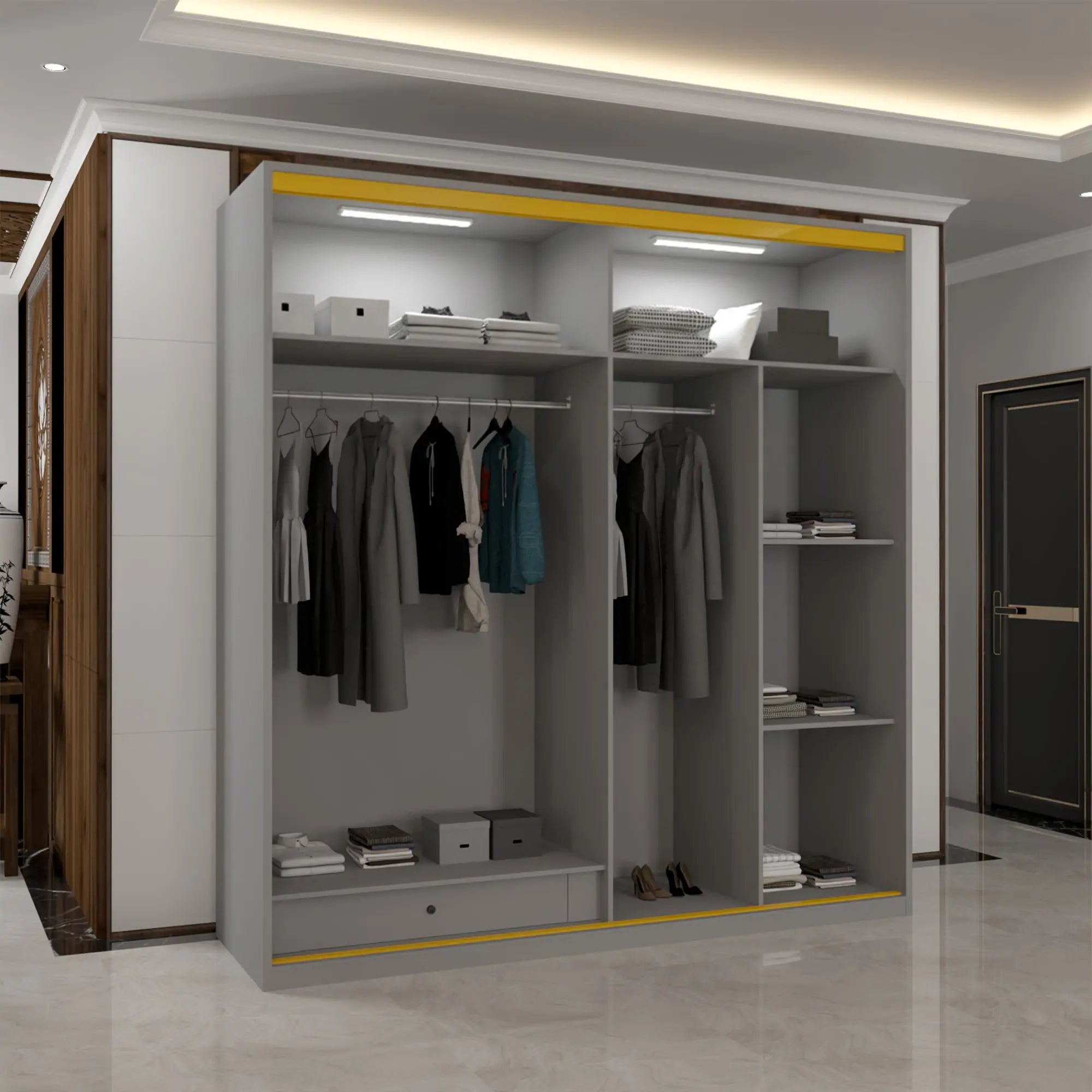New MDF Glass Sliding Door Wardrobe (1st Branding)